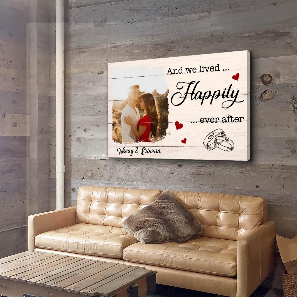 And We Lived Happily Ever After - Personalized Custom Photo Canvas