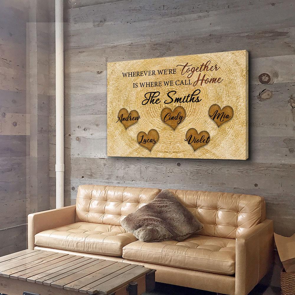 Where We Call Home - Personalized Custom Name Canvas