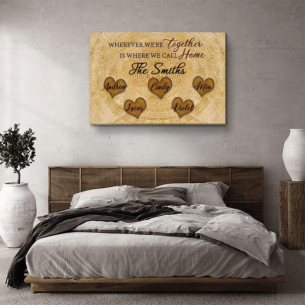 Where We Call Home - Personalized Custom Name Canvas