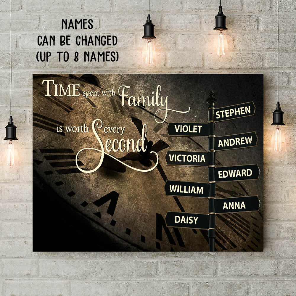 Time Spent With Family - Personalized Custom Name Canvas