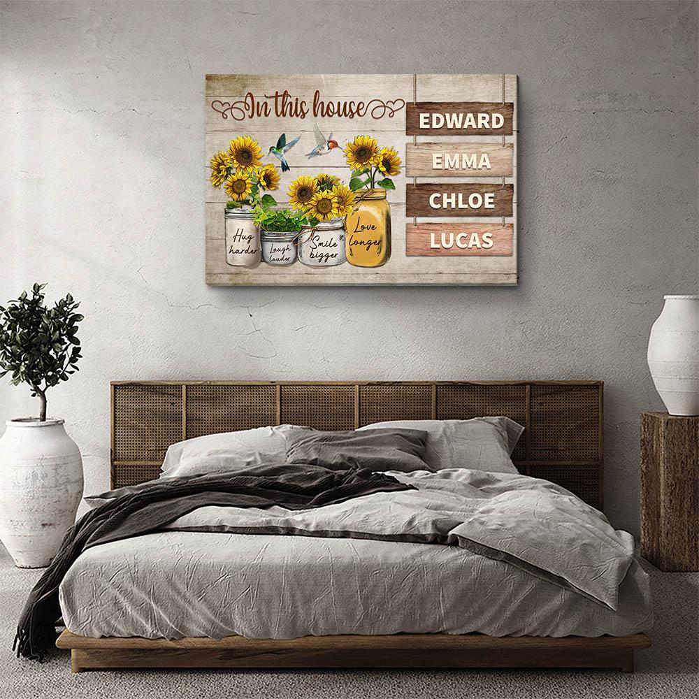 In This House - Personalized Custom Name Canvas
