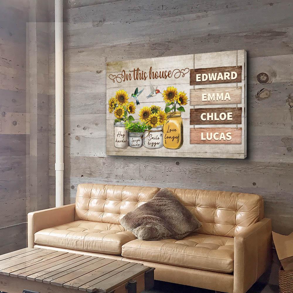 In This House - Personalized Custom Name Canvas