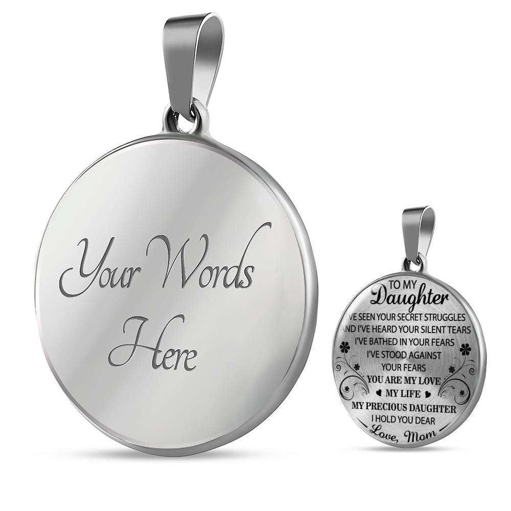 DAUGHTER MOM - YOU ARE MY LOVE - PREMIUM NECKLACE - ADD CUSTOM ENGRAVING OPTION