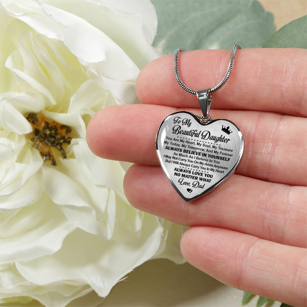 TO MY BEAUTIFUL DAUGHTER - SILVER VERSION - NECKLACE & BANGLE