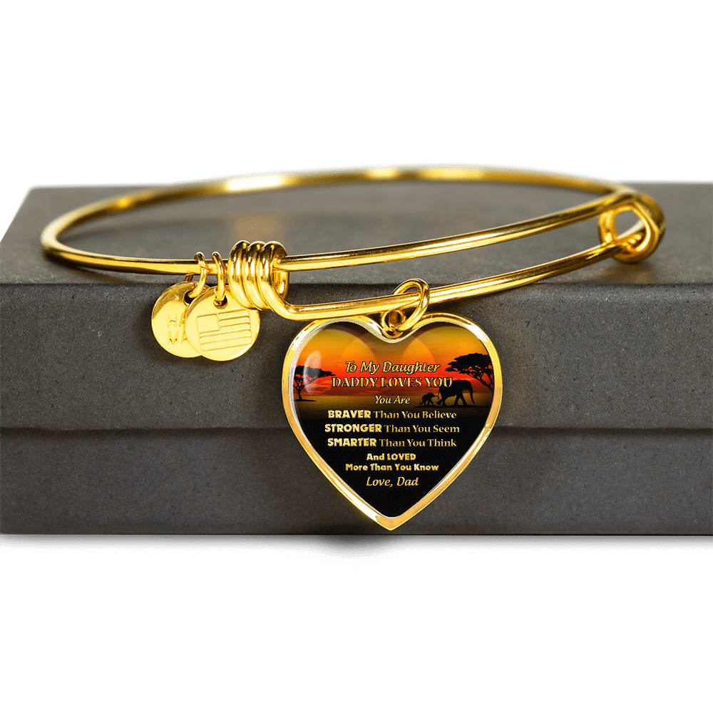 DAUGHTER FATHER - NECKLACE & BANGLE - REAL 18K GOLD FINISH