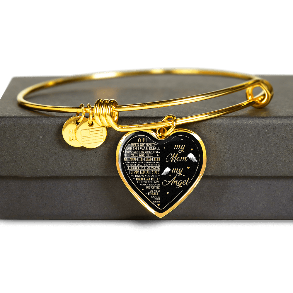 MY MOM MY ANGEL - REAL 18K GOLD FINISH VERSION - NECKLACE & BANGLE