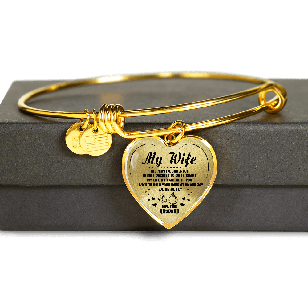 MY WIFE - REAL 18K GOLD FINISH - NECKLACE & BANGLE
