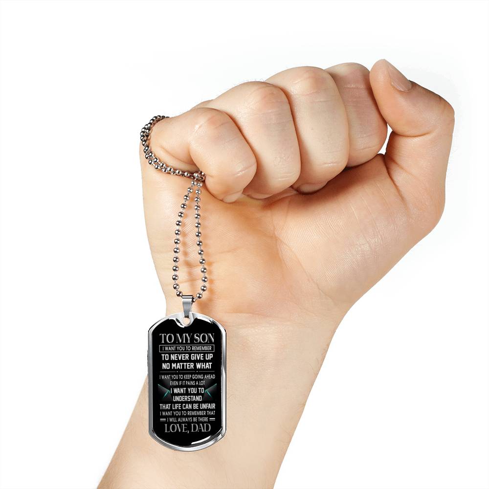 SON DAD - LIFE CAN BE UNFAIR - PREMIUM DOG TAG