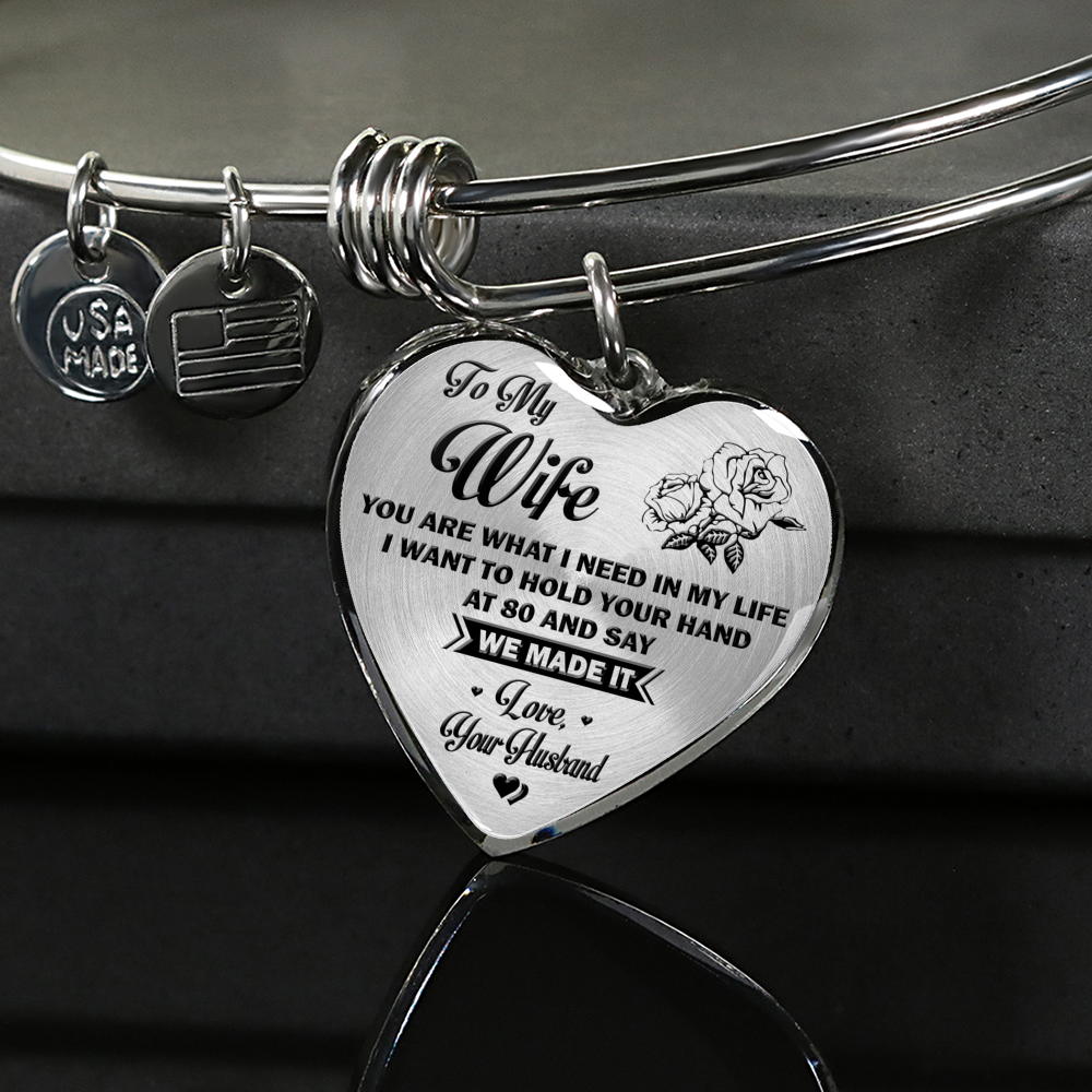 TO MY WIFE - NECKLACE & BANGLE - SILVER VERSION