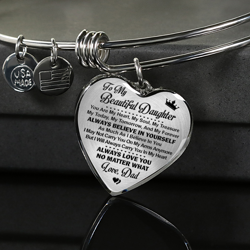 TO MY BEAUTIFUL DAUGHTER - SILVER VERSION - NECKLACE & BANGLE