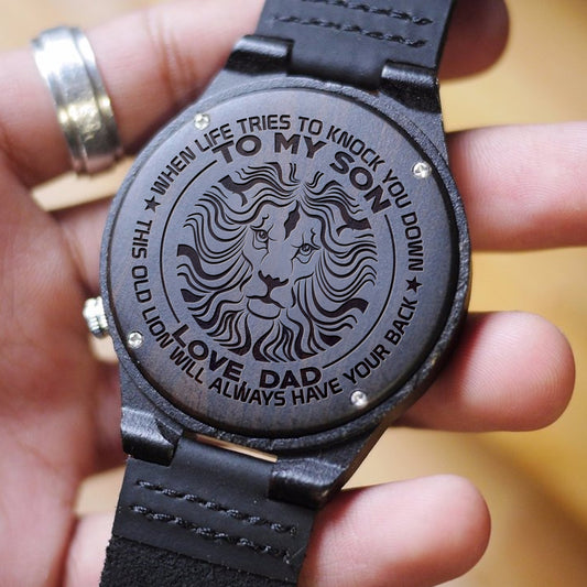 SON DAD - WILL ALWAYS HAVE YOUR BACK - WOOD WATCH