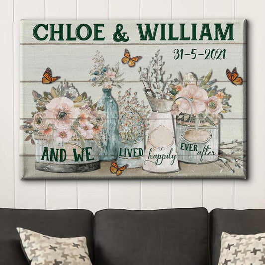 Happily Ever After - Personalized Custom Name Canvas