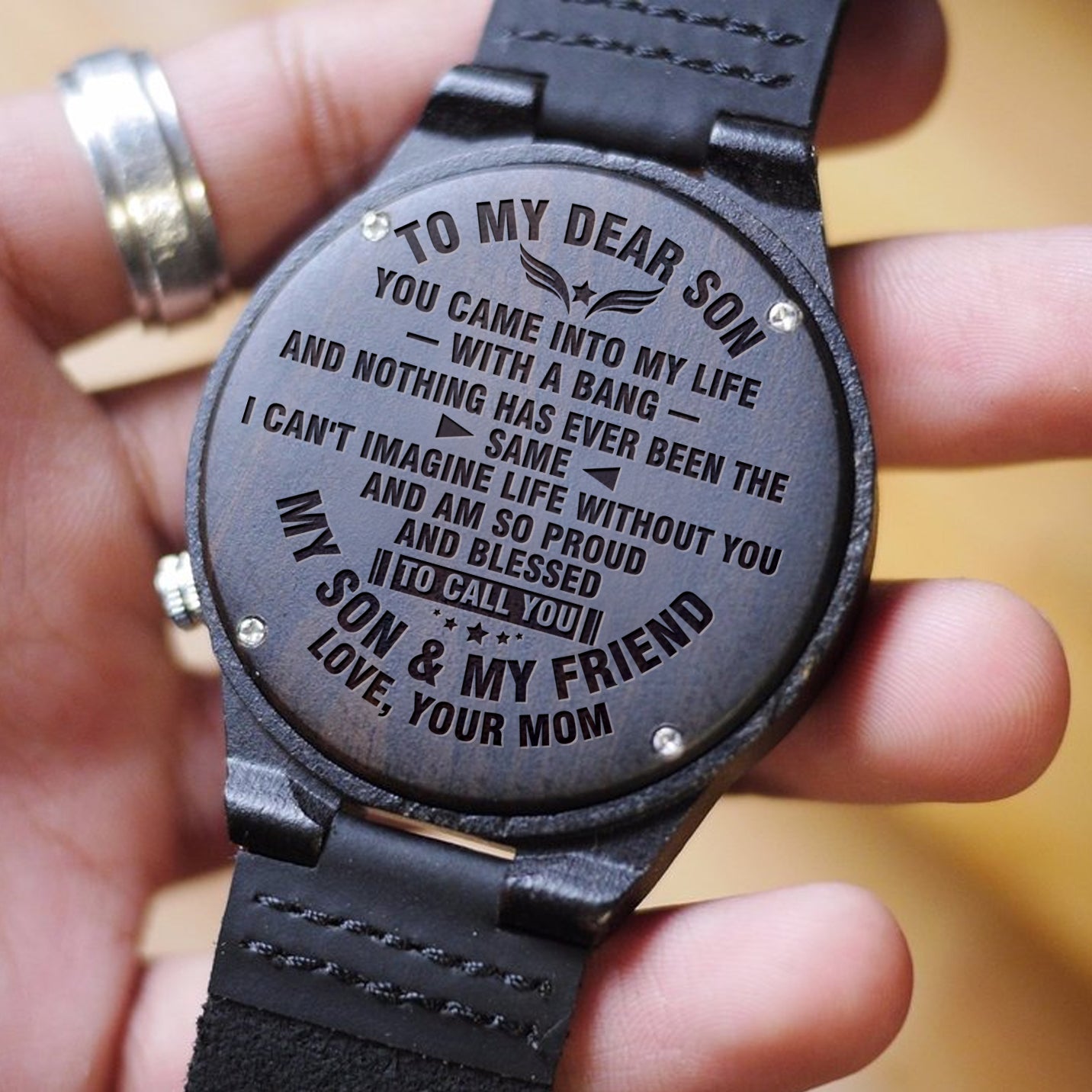SON MOM - CALL YOU MY SON & MY FRIEND - WOOD WATCH
