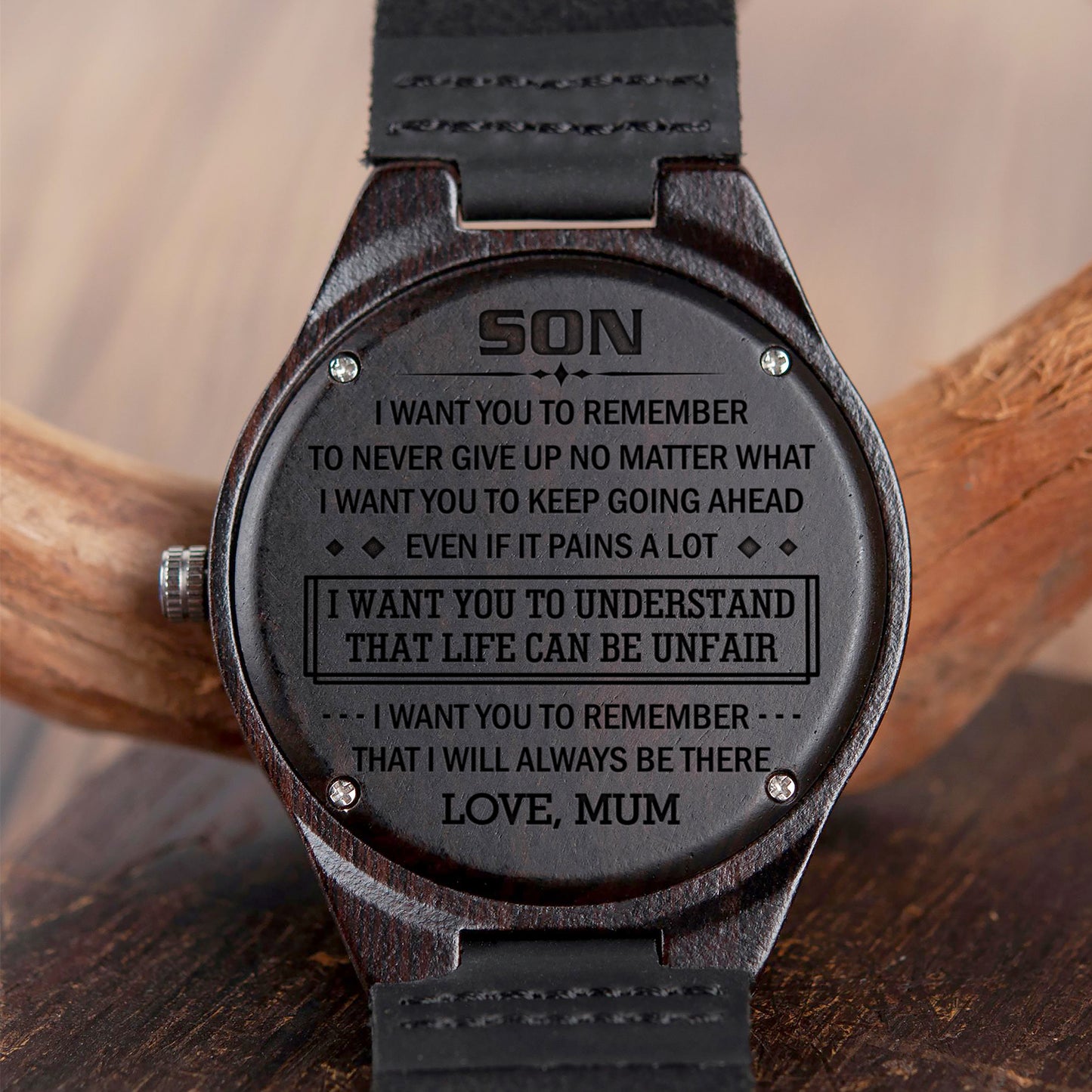 SON MUM - IT PAINS A LOT - WOOD WATCH