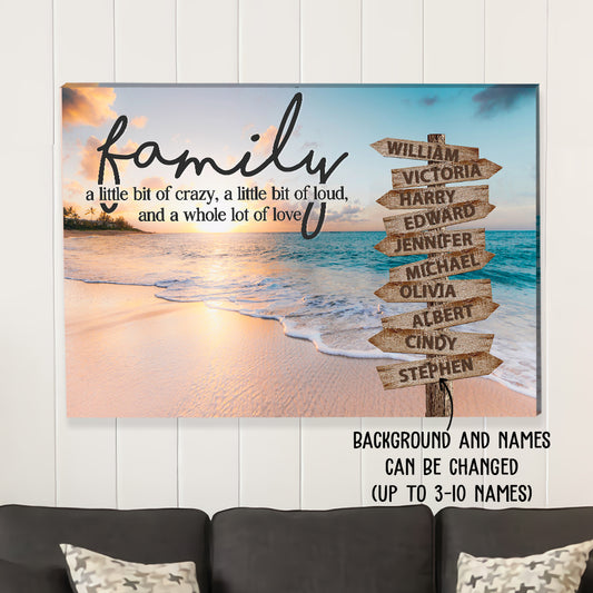 Family Multi-Name - Personalized Custom Name Canvas