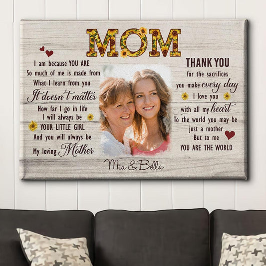 You Are The World - Personalized Custom Photo Canvas