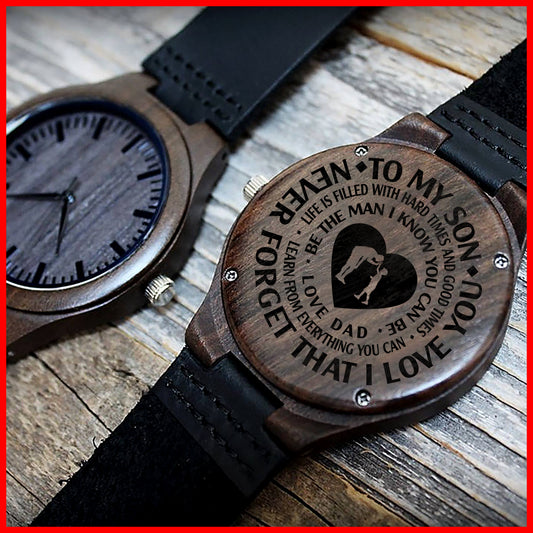 SON DAD - BE THE MAN I KNOW YOU CAN BE - WOOD WATCH