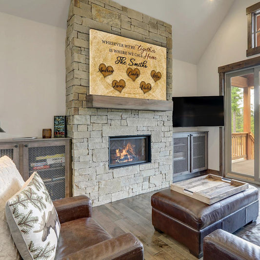 Where We Call Home  - Personalized Custom Name Canvas