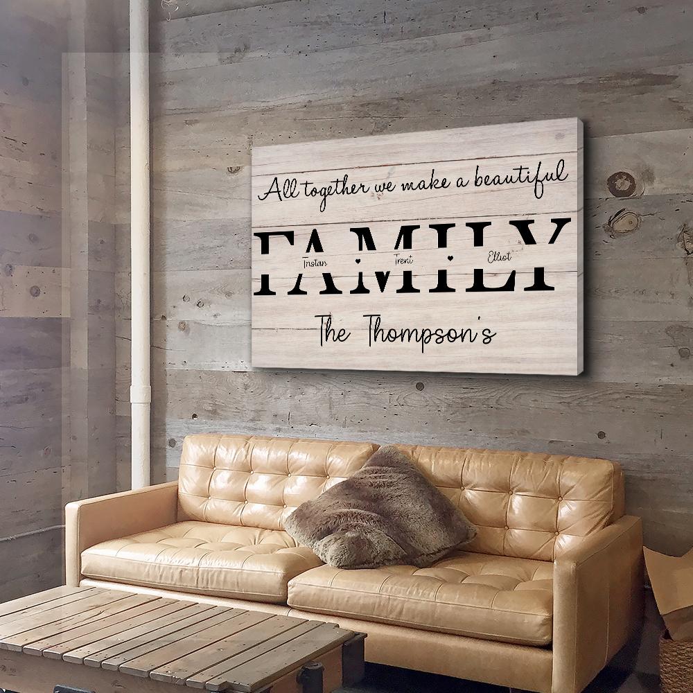 Family Is All - Personalized Custom Photo Canvas - Family Wall Art