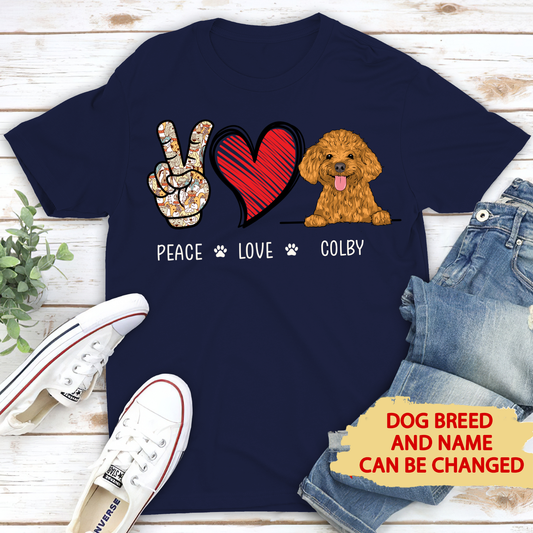 Peace Love Dog - Personalized Custom Unisex T-shirt