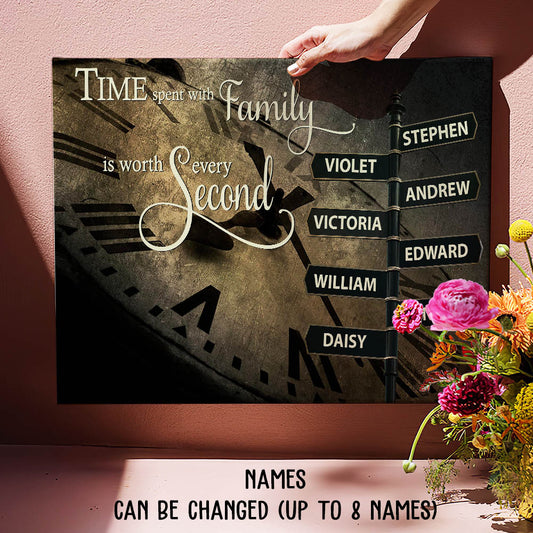 Time Spent With Family - Personalized Custom Name Canvas