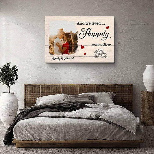 And We Lived Happily Ever After - Personalized Custom Photo Canvas