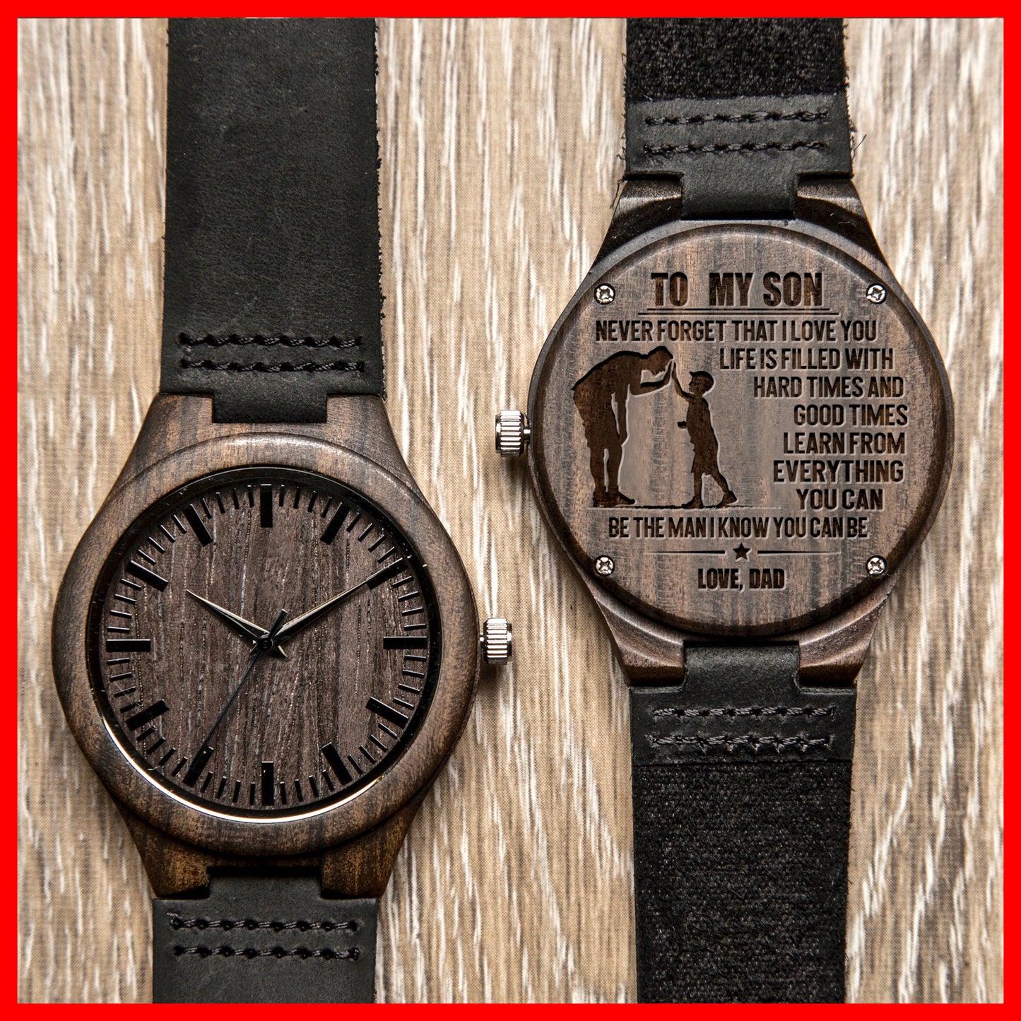 SON DAD - BE THE MAN - WOOD WATCH