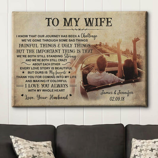 Our Journey Is My Favorite - Personalized Custom Name Canvas