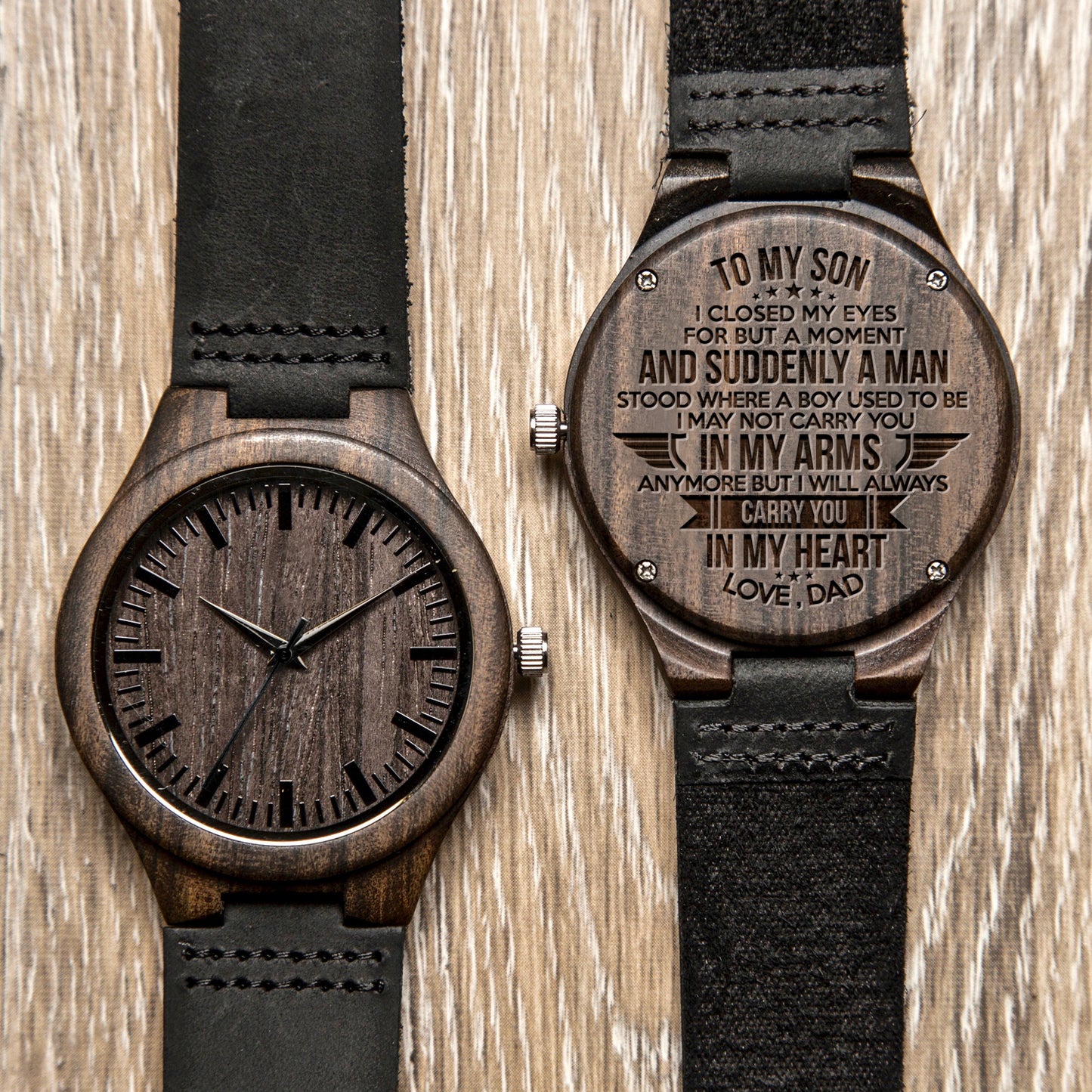 SON DAD - CARRY YOU - WOOD WATCH
