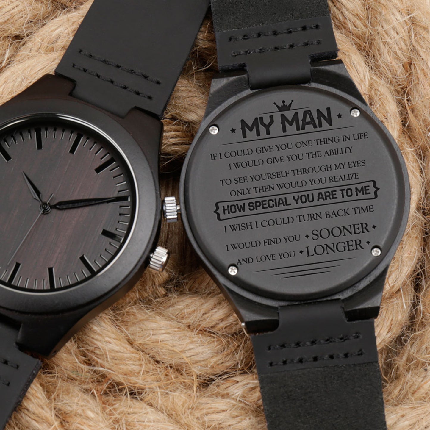 MY MAN - LOVE YOU LONGER - WOOD WATCH