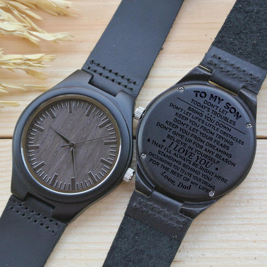 SON DAD - BEHIND YOU - WOOD WATCH