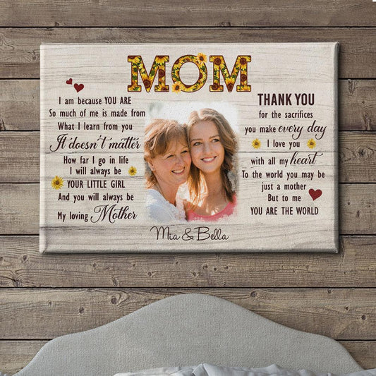 You Are The World - Personalized Custom Photo Canvas