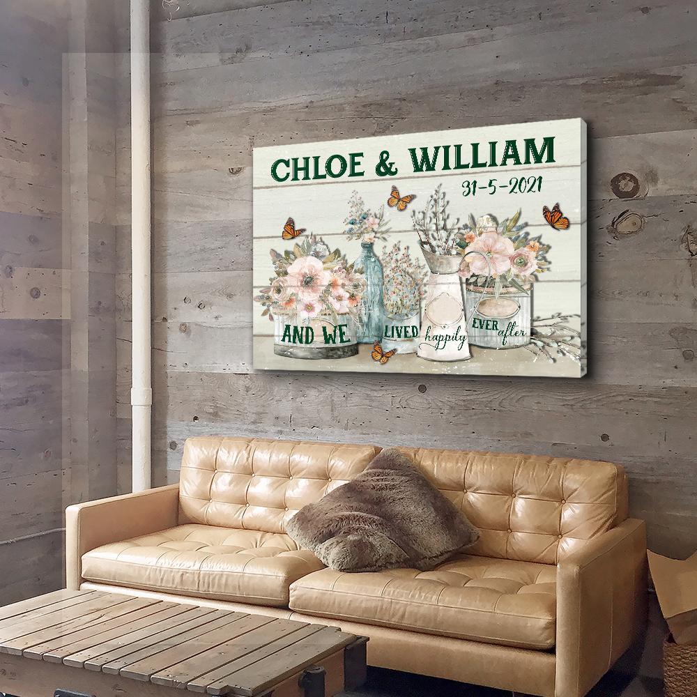 Happily Ever After - Personalized Custom Name Canvas