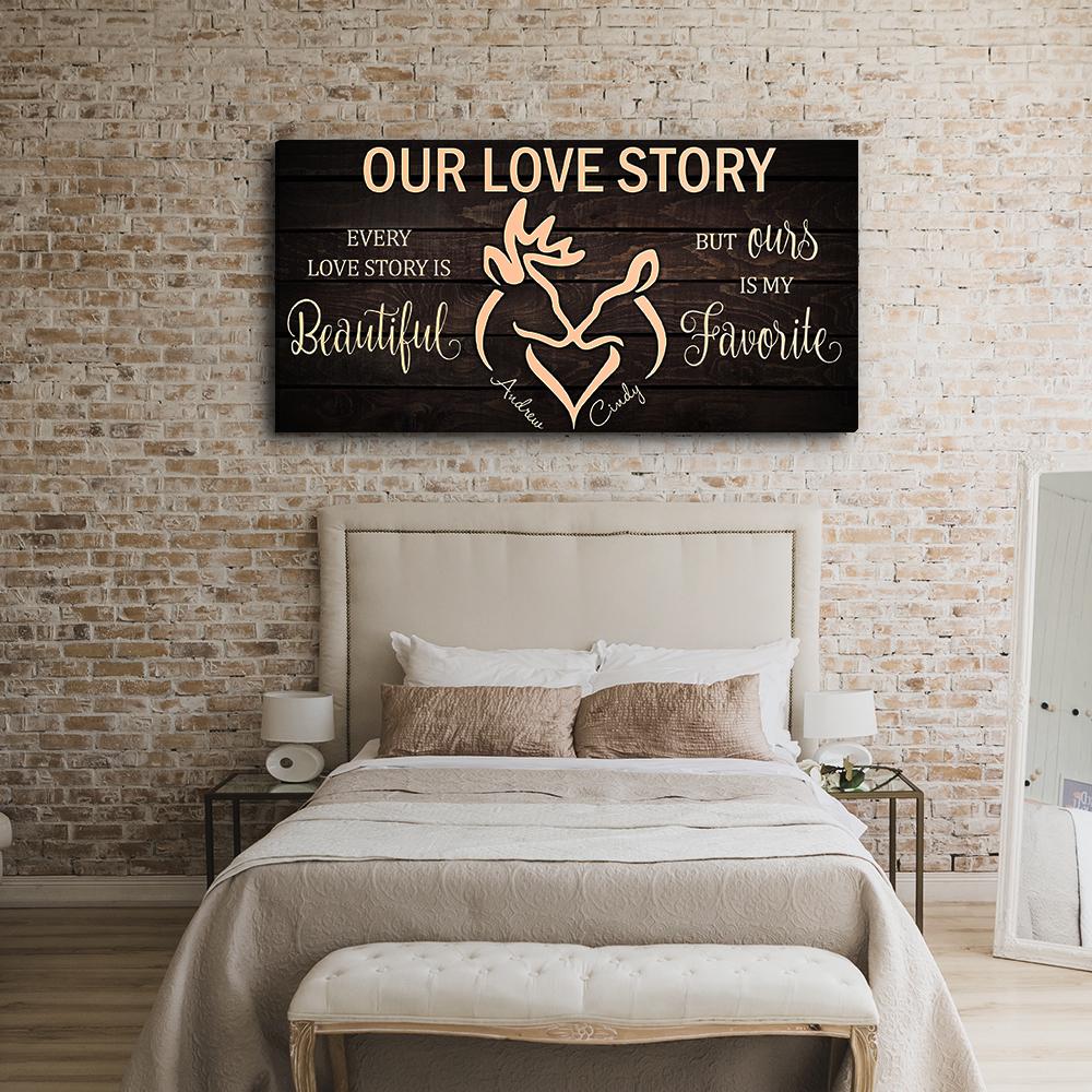 Beautiful Love Story - Personalized Custom Name Canvas