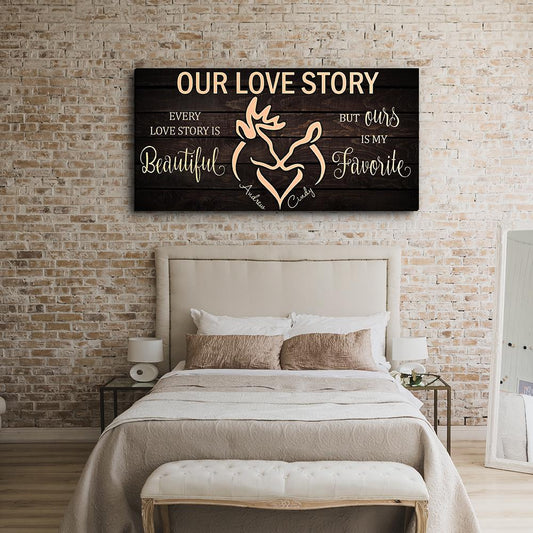 Beautiful Love Story - Personalized Custom Name Canvas
