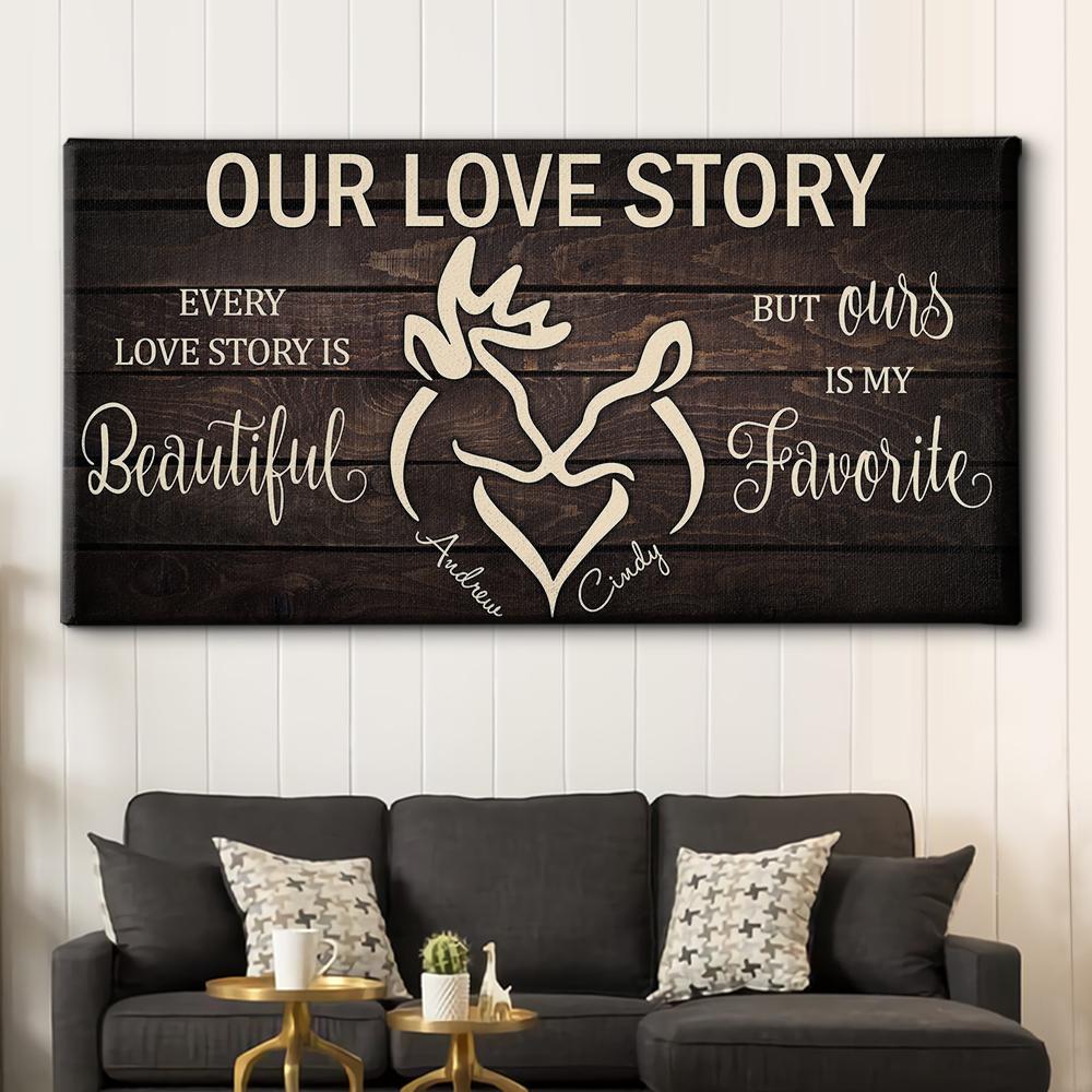 Beautiful Love Story - Personalized Custom Name Canvas