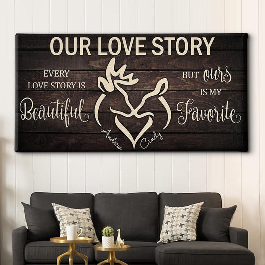 Beautiful Love Story - Personalized Custom Name Canvas