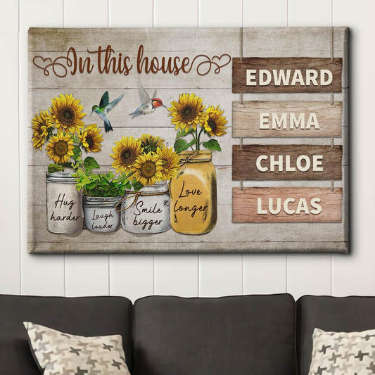 In This House - Personalized Custom Name Canvas