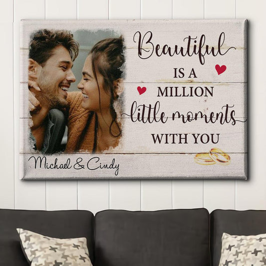 Little Moments With You - Personalized Custom Photo Canvas