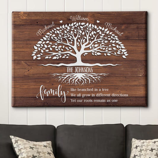 Family Tree 7- Personalized Custom Name Canvas