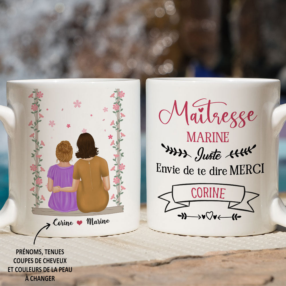 Envie De Dire Merci A Ma Maitresse - Personalized Custom Coffee Mug
