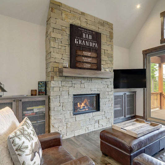 Proud Dad And Grandpa - Personalized Custom Name Canvas