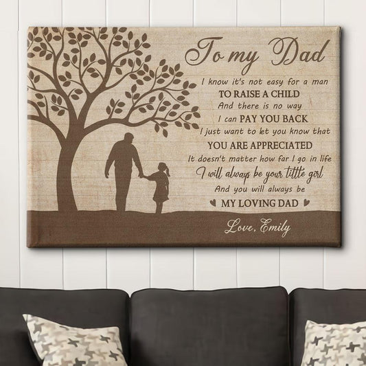 It's Not Easy, Dad - Personalized Custom Name Canvas