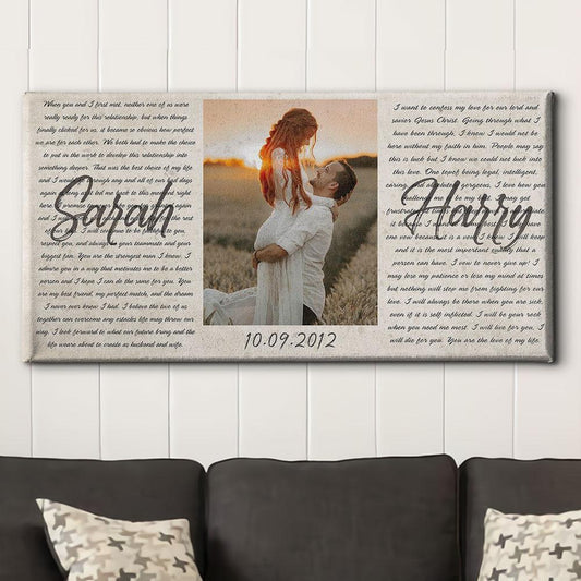 Our Vows - Personalized Custom Photo Canvas
