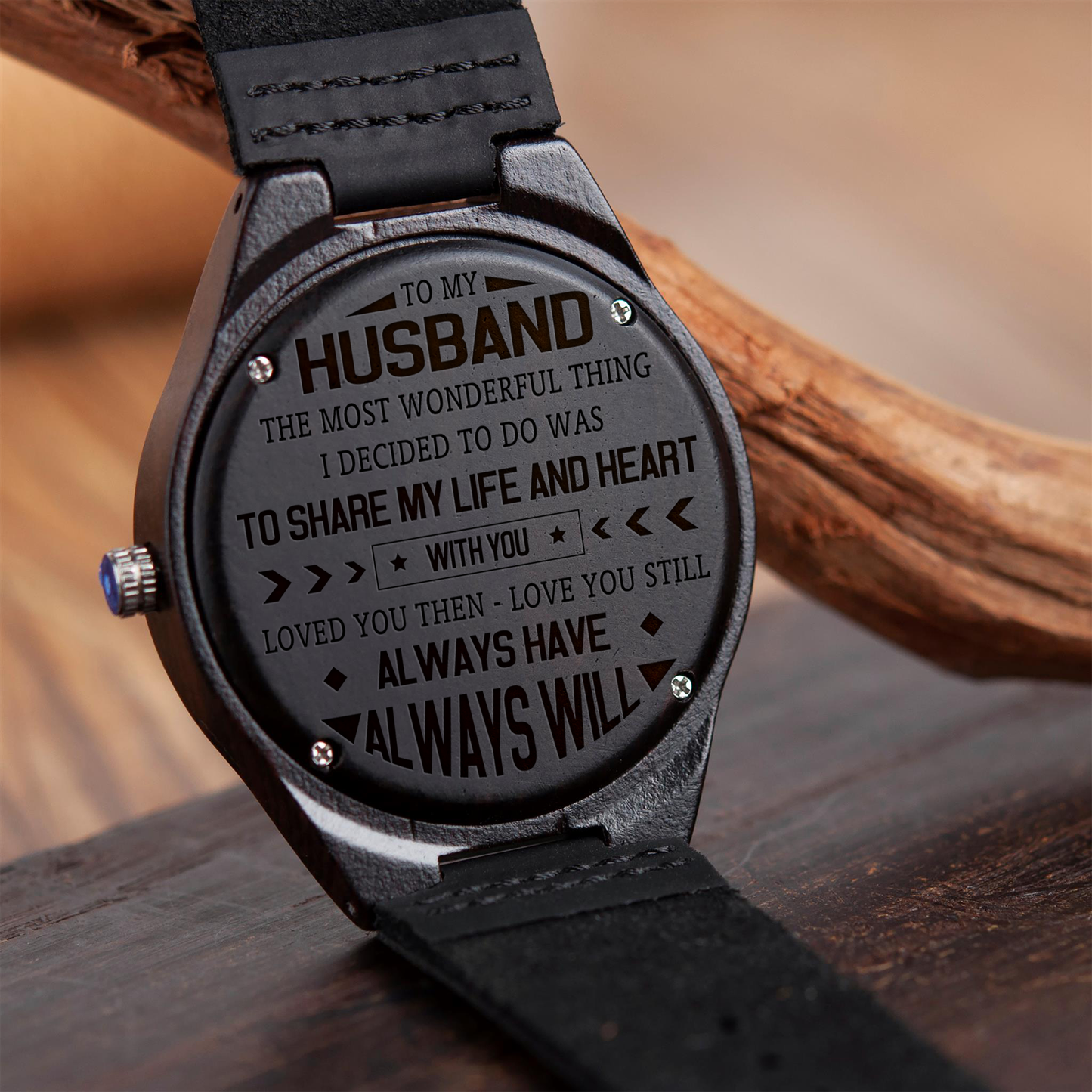 HUSBAND - THE MOST WONDERFUL THING - WOOD WATCH