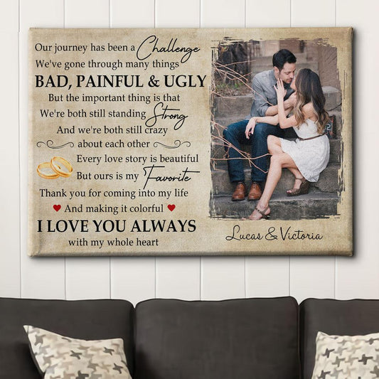 Our Story Is My Favorite - Personalized Custom Photo Canvas
