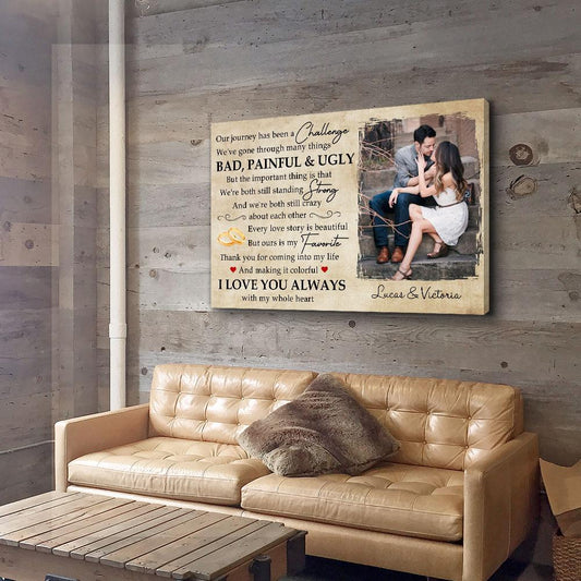 Our Story Is My Favorite - Personalized Custom Photo Canvas