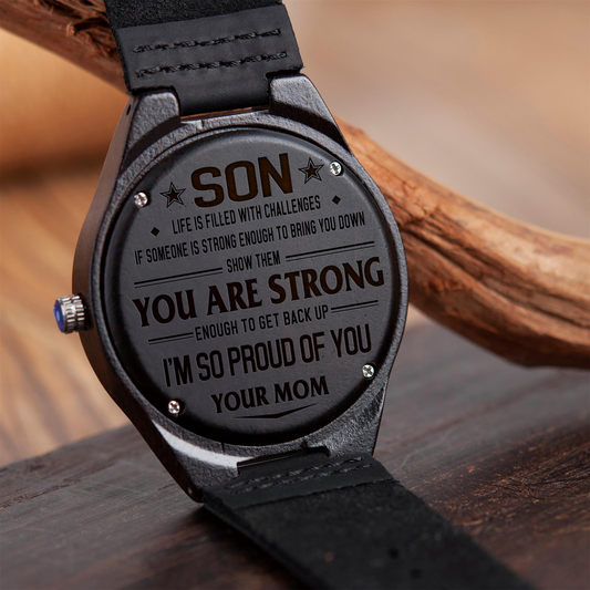 SON MOM - YOU ARE STRONG - WOOD WATCH
