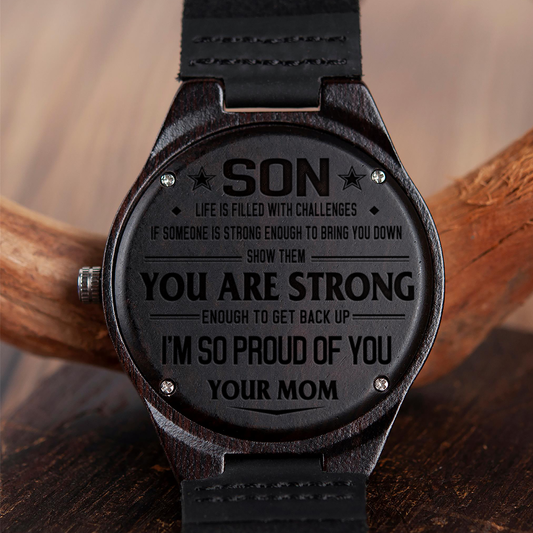 SON MOM - YOU ARE STRONG - WOOD WATCH