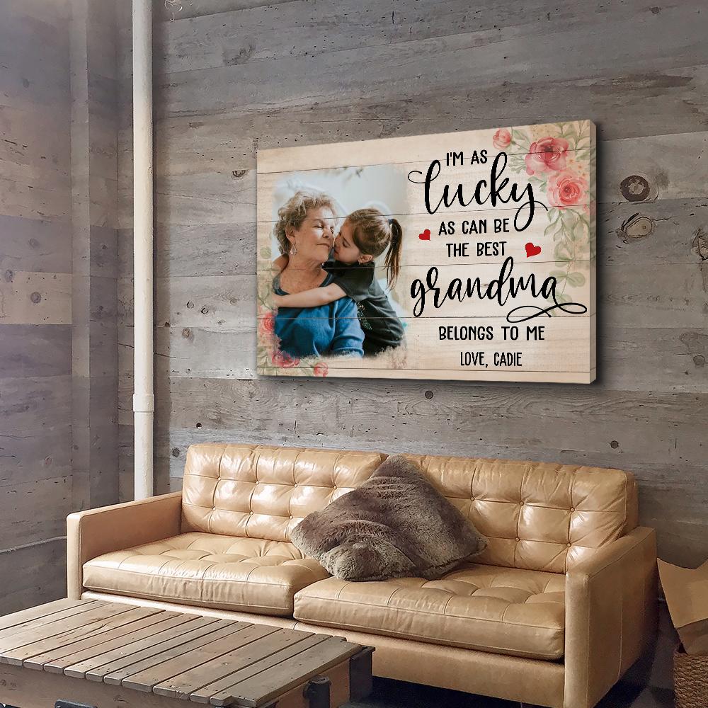 The Best Grandma - Personalized Custom Photo Canvas